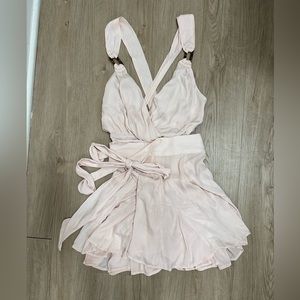 NWT Free People Light Pink 2 Piece Set - Body Suit + Tie Skirt